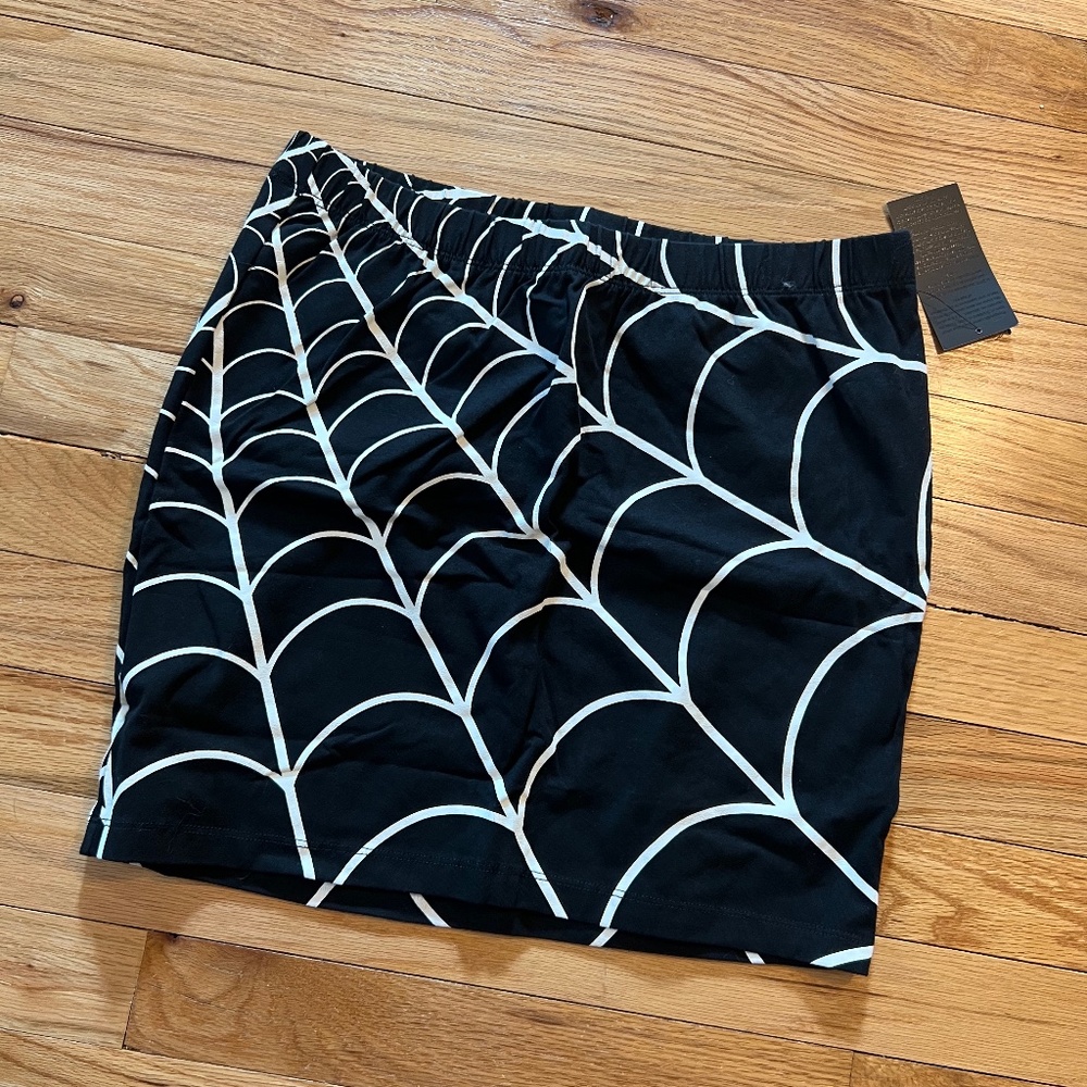 Kreepsville 666 spiderweb body con mini skirt